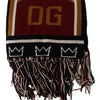 Dolce & Gabbana Multicolor Wool Knit DG King Shawl Wrap Scarf
