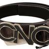 Costume National Brown Letter Logo Buckle Belt