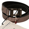 Costume National Pink Metallic Leather Buckle Belt