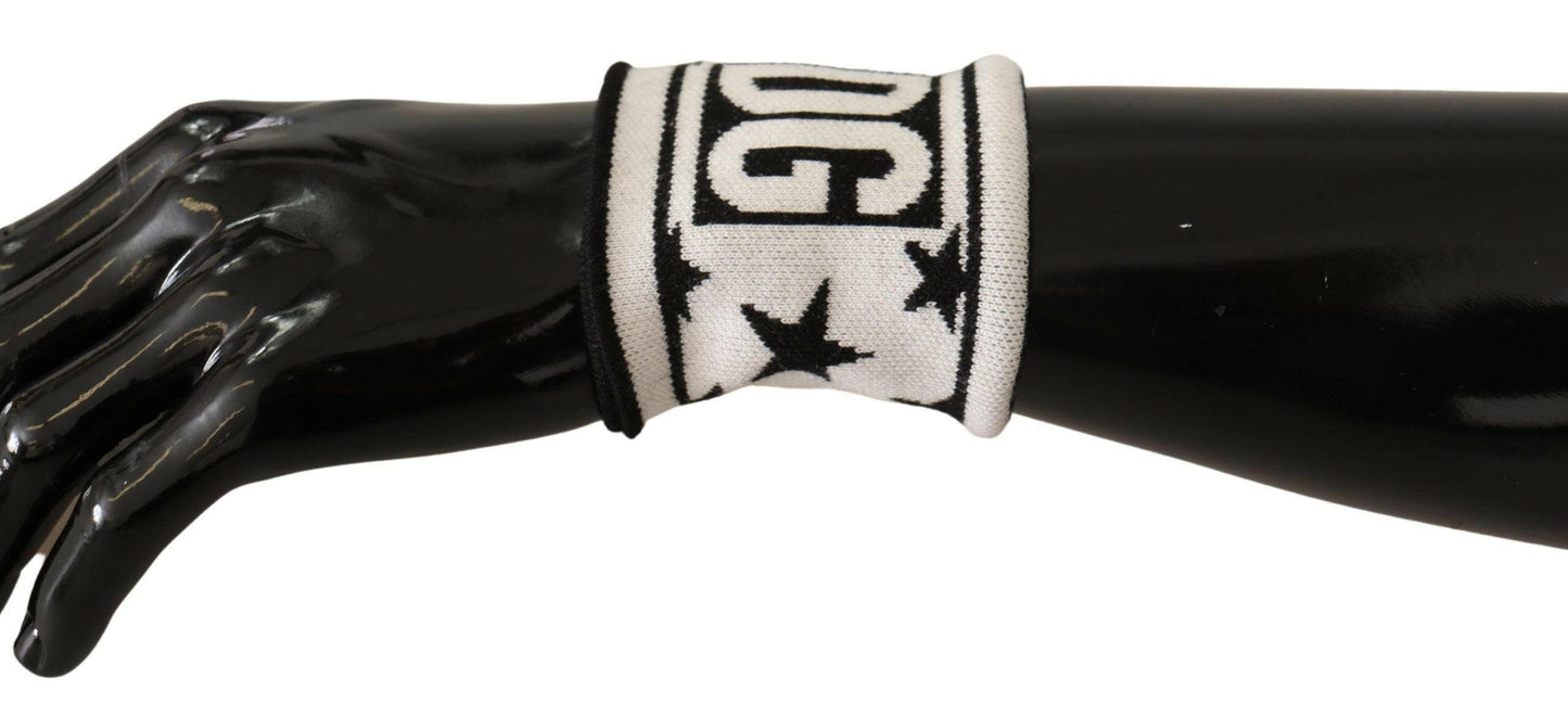 Dolce & Gabbana White Black Wool Logo #DGMILLENNIALS Wristband