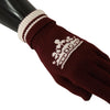 Dolce & Gabbana Red White D&G Logo Crown Cashmere Gloves