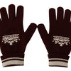 Dolce & Gabbana Red White D&G Logo Crown Cashmere Gloves