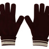 Dolce & Gabbana Red White D&G Logo Crown Cashmere Gloves