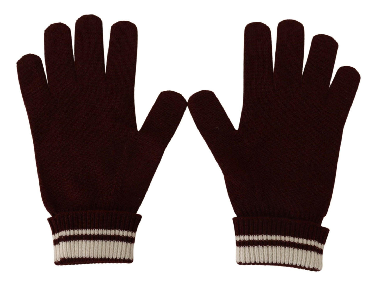 Dolce & Gabbana Red White D&G Logo Crown Cashmere Gloves