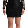 Dolce & Gabbana Black Fitted Lace Top Bodycon Mini Dress
