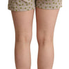 Dolce & Gabbana Beige Polka Dots Denim Cotton Stretch Shorts