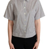 Dolce & Gabbana Black Polka Dot Collared Shirt White
