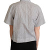 Dolce & Gabbana Black Polka Dot Collared Shirt White