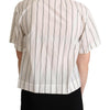 Dolce & Gabbana White Black Stripes Collared Shirt Top