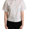 Dolce & Gabbana White Black Polka Dots Collar Blouse Shirt