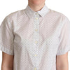 Dolce & Gabbana White Black Polka Dots Collar Blouse Shirt