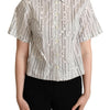 Dolce & Gabbana White Circles Dots Collared Button Up Shirt