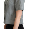 Dolce & Gabbana White Green Cotton Check Shirt Blouse Top