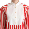 Dolce & Gabbana Red White Striped Long Sleeves Formal Shirt