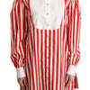 Dolce & Gabbana Red White Striped Long Sleeves Formal Shirt