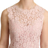 Dolce & Gabbana Pink Floral Lace Sleeveless Tank Blouse Top