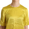 Dolce & Gabbana Yellow Silk Short Sleeve Blouse T-shirt