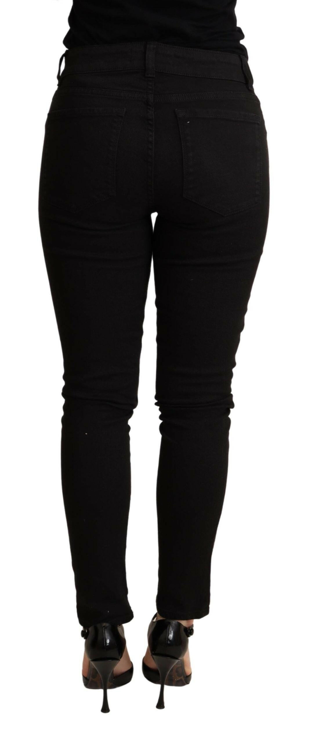 Dolce & Gabbana Black Skinny Denim Cotton Stretch Trouser