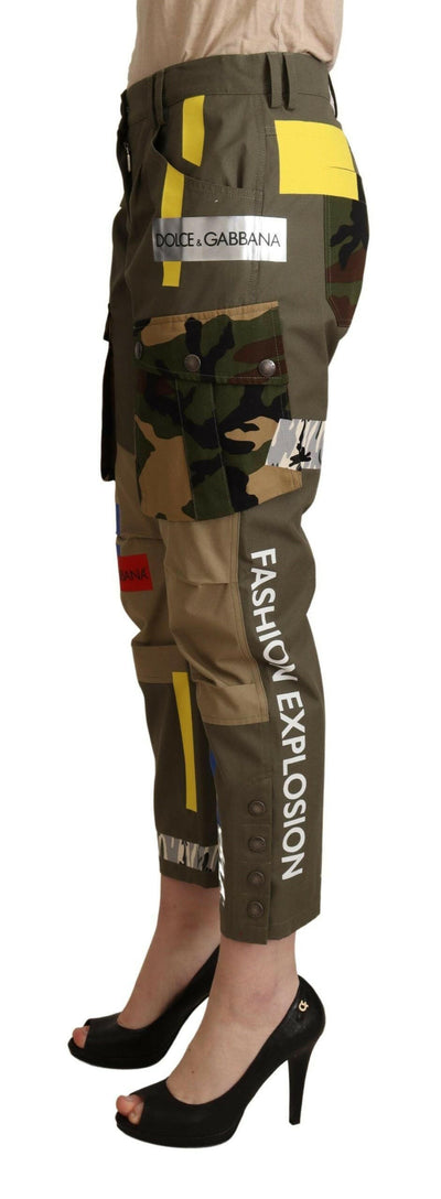 Pantalon cargo multicolore à patchs Dolce &amp; Gabbana Chic