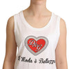 Dolce &amp; Gabbana – Weißes La Moda-Tanktop mit Kristallen