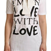 Dolce &amp; Gabbana Weißes T-Shirt aus Baumwollseide „I’m In Love“