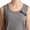 Dolce &amp; Gabbana Graues ärmelloses Tanktop mit Rundhalsausschnitt