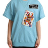 Dolce &amp; Gabbana Blaues T-Shirt mit Herzkönigin-Karte