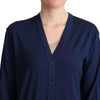 Dolce &amp; Gabbana Élégant cardigan bleu en laine vierge