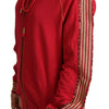 John Galliano Red Full Zip Jacket Sweatshirt Hooded Sweater
