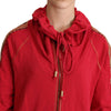 John Galliano Red Full Zip Jacket Sweatshirt Hooded Sweater