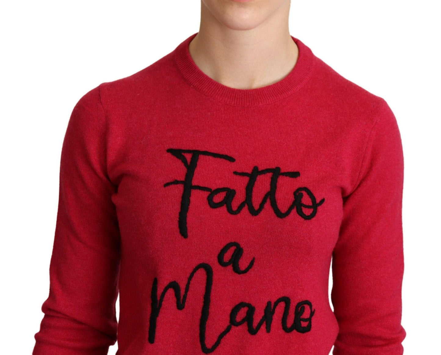 Pull ras du cou en cachemire mélangé rose chic Dolce &amp; Gabbana