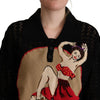 Dolce & Gabbana Black Embroidered Knitted Cotton Sweater