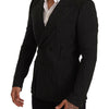 Dolce & Gabbana Black White Striped Slim Fit Coat Blazer