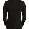Dolce & Gabbana Black White Striped Slim Fit Coat Blazer