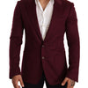 Dolce & Gabbana Maroon Cashmere Slim Fit Coat Jacket Blazer