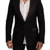 Dolce & Gabbana Black Wool Slim Fit Coat Blazer Jacket