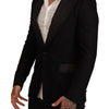 Dolce & Gabbana Black Wool Slim Fit Coat Blazer Jacket
