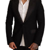 Dolce & Gabbana Black Wool Slim Fit Coat Blazer Jacket