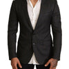 Dolce & Gabbana Gray Check Wool Slim Fit Blazer Jacket