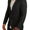 Dolce & Gabbana Gray Check Wool Slim Fit Blazer Jacket