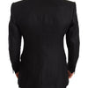 Dolce & Gabbana Black Linen Slim Fit Coat Jacket Blazer