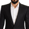 Dolce & Gabbana Black Linen Slim Fit Coat Jacket Blazer