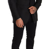 Dolce & Gabbana Black Linen Slim Fit Coat Jacket Blazer