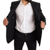 Dolce & Gabbana Black Linen Slim Fit Coat Jacket Blazer