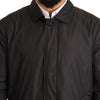 Dolce & Gabbana Black Polyester Mens Trench Coat Jacket