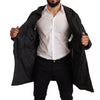 Dolce & Gabbana Black Hooded Mens Trench Coat Jacket