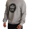 Pull en coton Dolce &amp; Gabbana Regal Crown - Gris sophistiqué