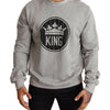 Pull en coton Dolce &amp; Gabbana Regal Crown - Gris sophistiqué