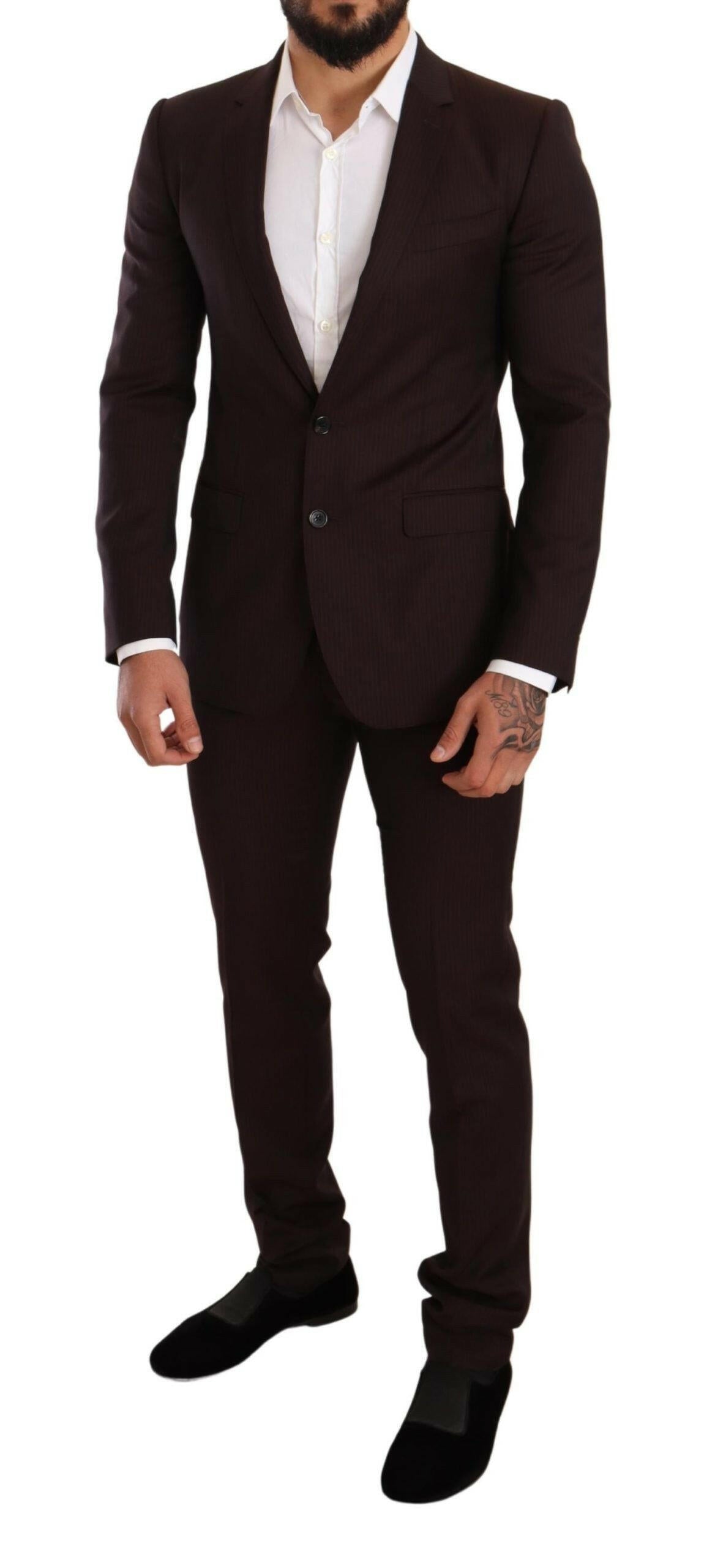 Dolce &amp; Gabbana Bordeauxfarbener MARTINI Slim Fit-Anzug aus Wolle