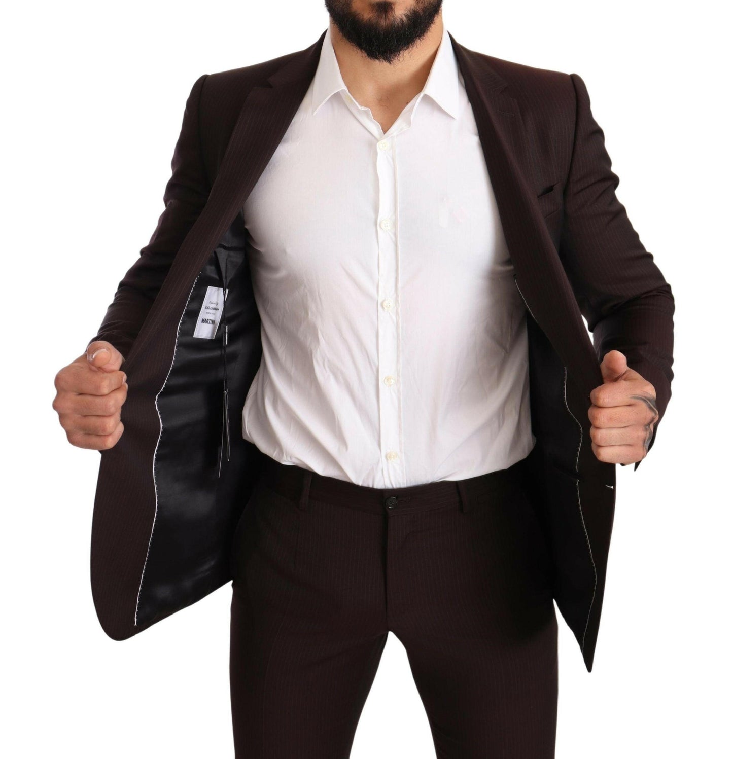 Dolce &amp; Gabbana Bordeauxfarbener MARTINI Slim Fit-Anzug aus Wolle